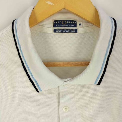 フレッドペリー FRED PERRY SPORTWEAR 英国製 旧タグ 復刻 ロゴ 刺繍 リブ ライン 鹿の子 ポロシャツ メンズ import:M