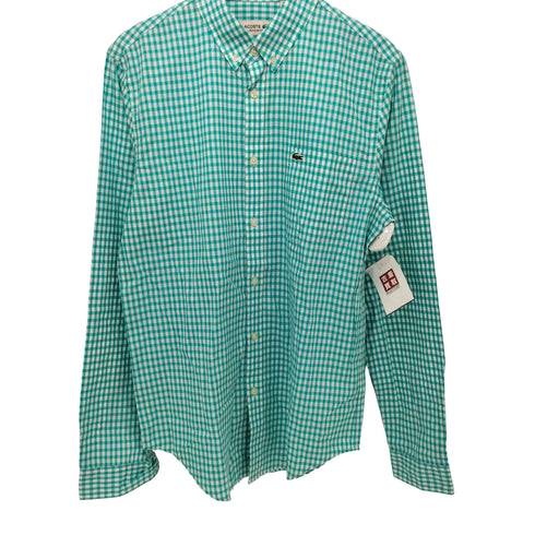ラコステ LACOSTE ギンガムチェック L/Sボタンダウンシャツ メンズ S/M