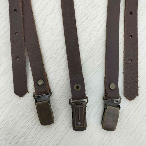 EURO VINTAGE ユーロヴィンテージ レザー サスペンダー メンズ