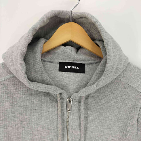 ディーゼル DIESEL S-ELECTRUM SWEATSHIRT リブ ロゴ ジップアップ パーカー メンズ import:XS
