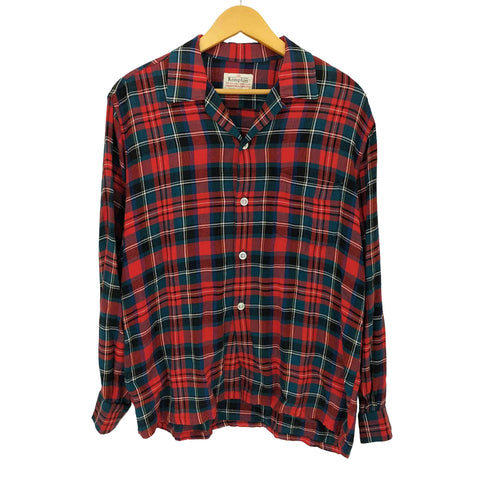 60S Kempton MACYS ケンプトン メイシーズ オープンカラー タータンチェックシャツ ボックスシルエット メンズ import:L