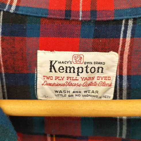 60S Kempton MACYS ケンプトン メイシーズ オープンカラー タータンチェックシャツ ボックスシルエット メンズ import:L