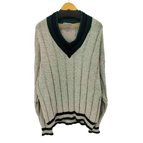 MARK HONORS COLLECTION USA製 100% HIHGLAND COTTON チルデンニット メンズ import:L
