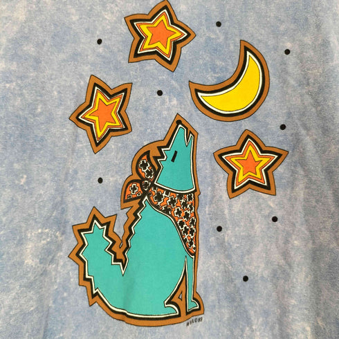 ヘインズ Hanes 80s USA製 シングルステッチ タイダイ キャラクタープリント Tシャツ メンズ import:L