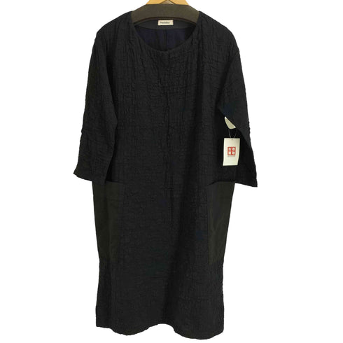 プランテーション Plantation 19ss エンボスシワ加工 フロントポケットワンピース レディース M