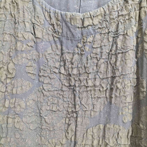 プランテーション Plantation 19ss エンボスシワ加工 フロントポケットワンピース レディース M
