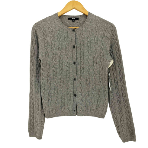 ユニクロ UNIQLO ケーブルクルーネックカーディガン レディース JPN:M