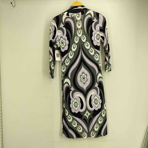 エミリオプッチ EMILIO PUCCI プッチ 柄 Vネック ベルテッド レーヨンワンピース レディース I 40