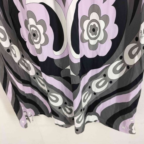 エミリオプッチ EMILIO PUCCI プッチ 柄 Vネック ベルテッド レーヨンワンピース レディース I 40