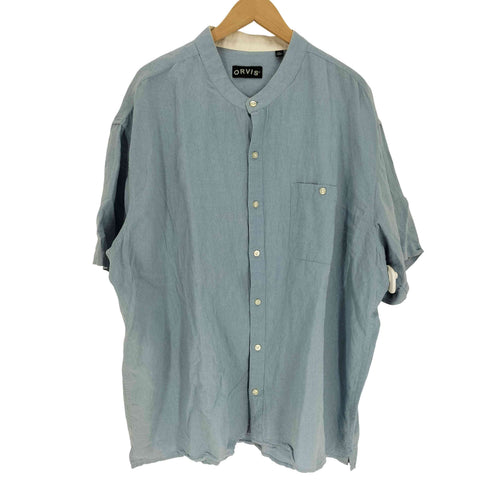 オービス ORVIS リネン コットン S/S バンドカラー シャツ メンズ import:XXL