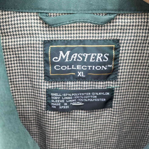 マスターズ MASTERS COLLECTION ロゴ 刺繍 チンストラップ スムースポリ スウィングトップ ハリントン ジャケット ブルゾン 裏地 千鳥格子 メンズ import:XL