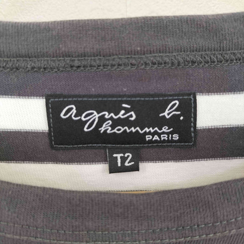 アニエスベーオム Agnes b.homme L/S クルーネックボーダーTシャツ メンズ T2