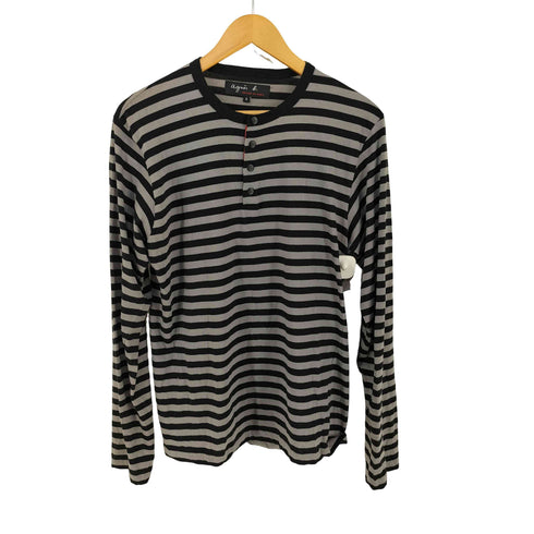 アニエスベー agnes b. L/S ヘンリーネックボーダーTシャツ メンズ JPN:2
