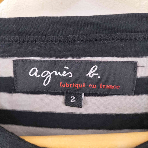 アニエスベー agnes b. L/S ヘンリーネックボーダーTシャツ メンズ JPN:2