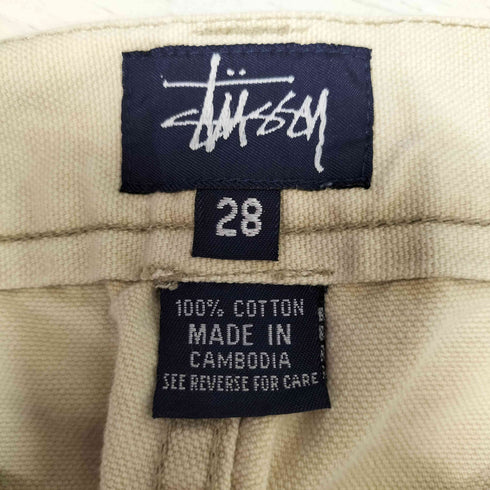 ステューシー Stussy 90-00S 紺タグ キャンバス コットン ショート カーゴ パンツ ショーツ メンズ 28