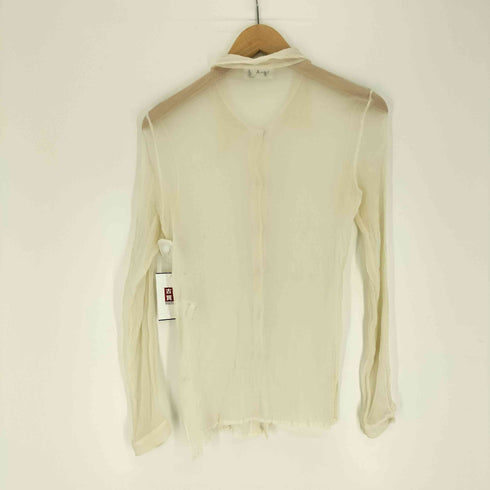 アニエスベー agnes b. PARIS フランス製 シルク シアー シャツブラウス レディース 2