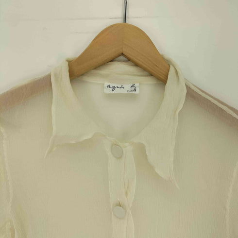 アニエスベー agnes b. PARIS フランス製 シルク シアー シャツブラウス レディース 2