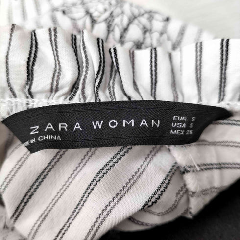 ザラ ZARA ストライプレイヤードレースブラウス レディース S