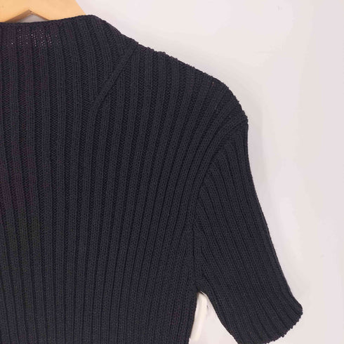 ニューヨーカー NEWYORKER アクリル ナイロン ラメ ボトルネック 畦編み ニット Tシャツ レディース import:M
