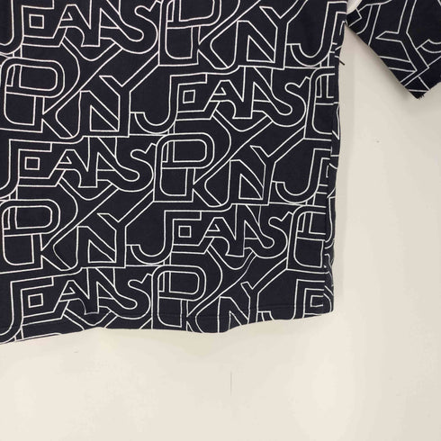 ダナキャランニューヨークジーンズ DKNY JEANS ロゴ 総柄 コットン ポリ ストレッチ Tシャツ レディース