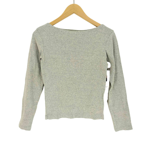 アニエスベー agnes b. PARIS フランス製 霜降り ボートネック コットン L/S カットソー レディース 2