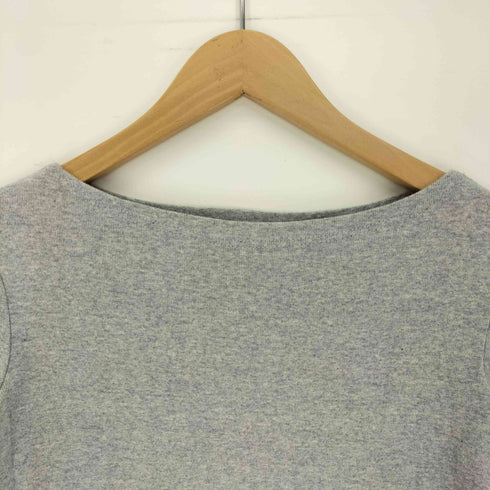 アニエスベー agnes b. PARIS フランス製 霜降り ボートネック コットン L/S カットソー レディース 2