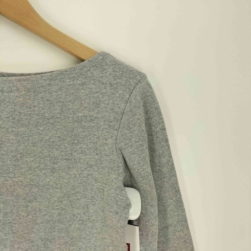 アニエスベー agnes b. PARIS フランス製 霜降り ボートネック コットン L/S カットソー レディース 2