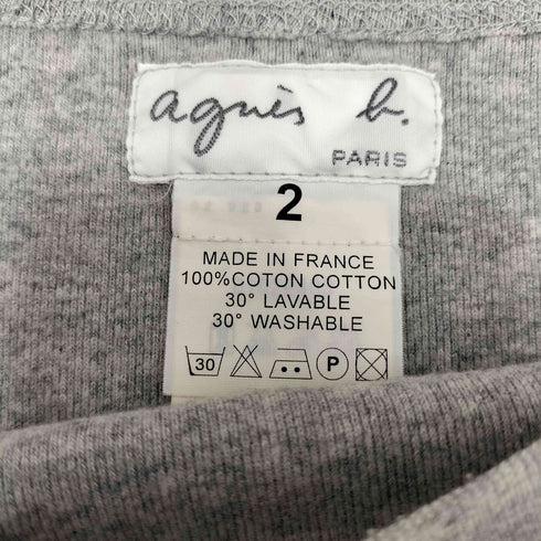 アニエスベー agnes b. PARIS フランス製 霜降り ボートネック コットン L/S カットソー レディース 2