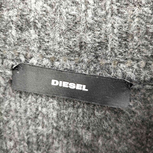 ディーゼル DIESEL 透かし編み ダメージレイヤード ハイネック ニット メンズ XS