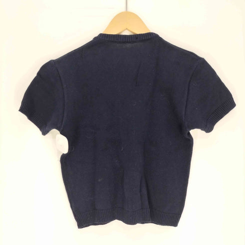 ジェイアンドエムデヴィッドソン J&M Davidson ベルギー製 シェルボタン S/S コットン ニット カーディガン レディース