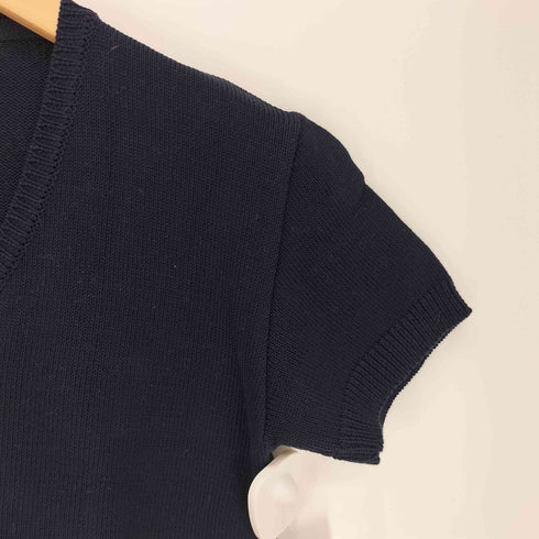 ジェイアンドエムデヴィッドソン J&M Davidson ベルギー製 シェルボタン S/S コットン ニット カーディガン レディース