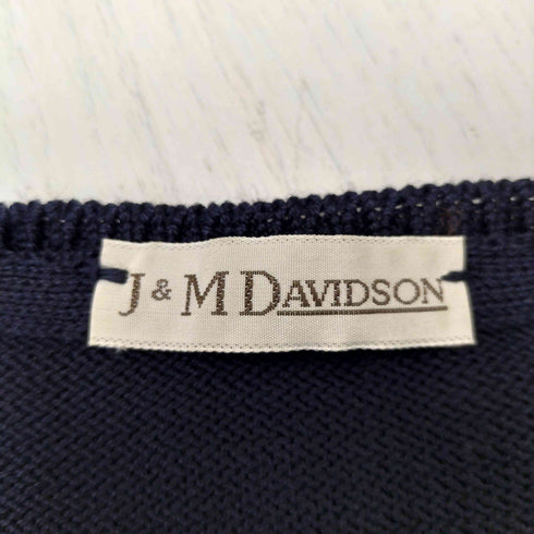 ジェイアンドエムデヴィッドソン J&M Davidson ベルギー製 シェルボタン S/S コットン ニット カーディガン レディース