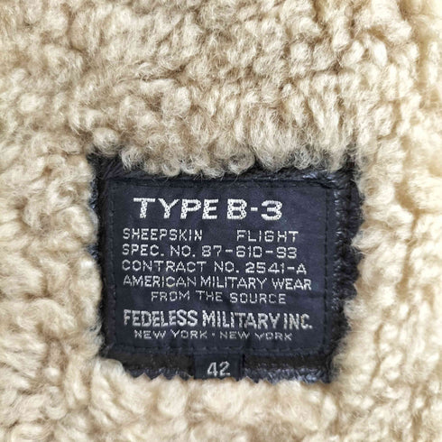 {FEDELESS MILITARY B-3 フライトジャケット メンズ US:42