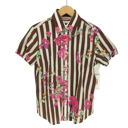 ピーエスポールスミス PS Paul Smith woman 転写 花柄 S/S ストライプ シャツ レディース EUR:40