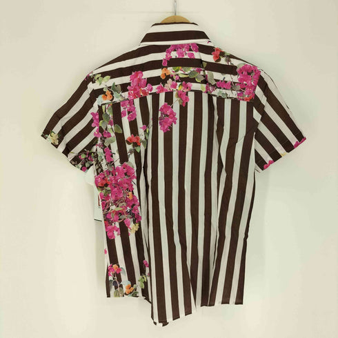 ピーエスポールスミス PS Paul Smith woman 転写 花柄 S/S ストライプ シャツ レディース EUR:40
