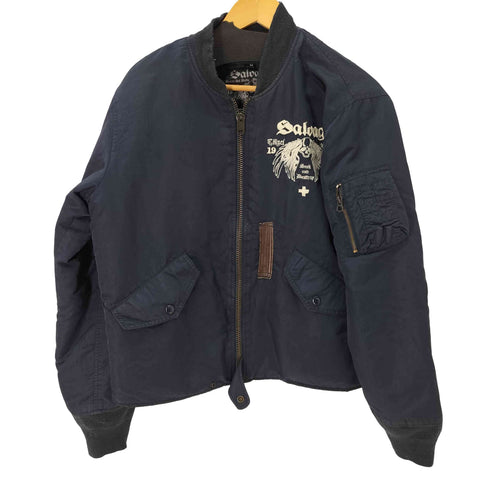 アルファインダストリーズ ALPHA INDUSTRIES SALVAGE 刺繍デザイン MA-1 フライトジャケット メンズ import:M