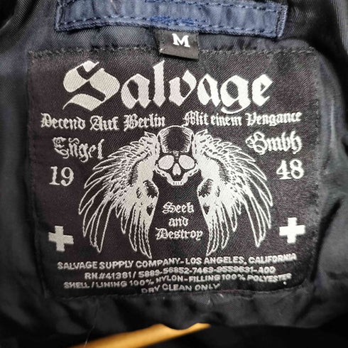 アルファインダストリーズ ALPHA INDUSTRIES SALVAGE 刺繍デザイン MA-1 フライトジャケット メンズ import:M