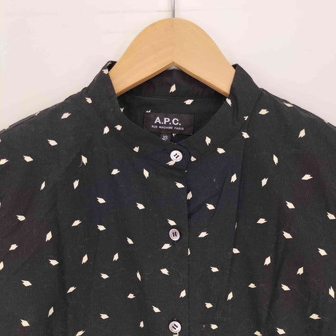 アーペーセー A.P.C. 総柄 バンドカラー L/S シャツ レディース import:XS