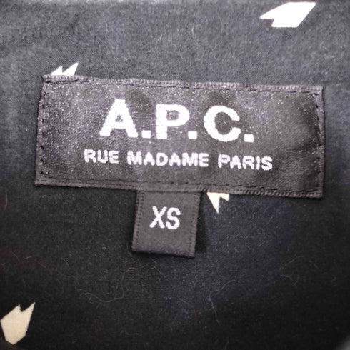アーペーセー A.P.C. 総柄 バンドカラー L/S シャツ レディース import:XS