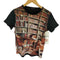 ポールスミスブラック Paul Smith BLACK 本棚 総柄 プリント S/S Tシャツ レディース import:M