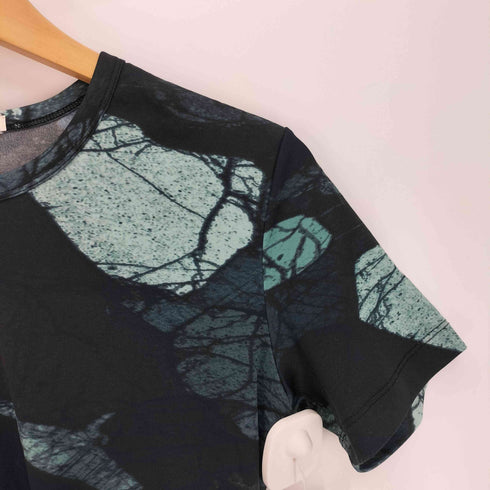 プリーツプリーズイッセイミヤケ PLEATS PLEASE ISSEY MIYAKE 90S 97AW 総柄 プリント ポリ S/S Tシャツ レディース JPN:3