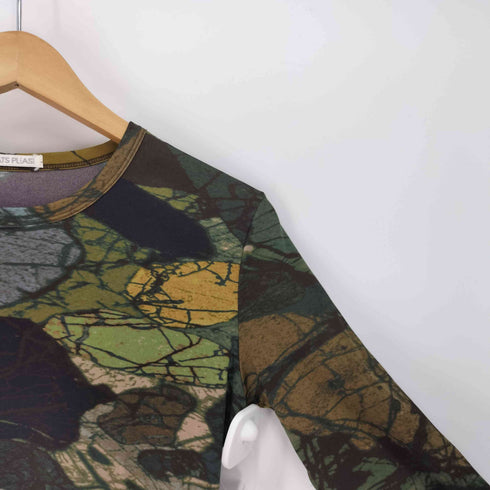 プリーツプリーズイッセイミヤケ PLEATS PLEASE ISSEY MIYAKE 90S 97AW 総柄 プリント ポリ L/S カットソー Tシャツ レディース JPN:3