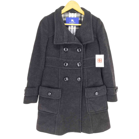 バーバリーブルーレーベル BURBERRY BLUE LABEL モヘア混 裏地ノヴァチェックハーフコート レディース