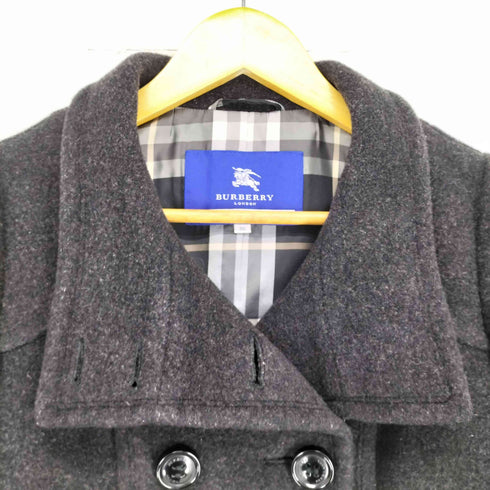 バーバリーブルーレーベル BURBERRY BLUE LABEL モヘア混 裏地ノヴァチェックハーフコート レディース