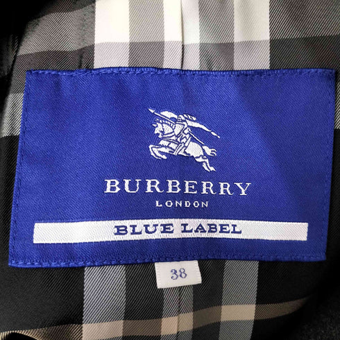 バーバリーブルーレーベル BURBERRY BLUE LABEL モヘア混 裏地ノヴァチェックハーフコート レディース
