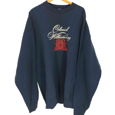 フルーツオブザルーム FRUIT OF THE LOOM 90S HEAVY メキシコ製 COLONIAL WILLIAMSBURG スクリプトロゴ プリント 裏起毛 スウェット コピーライト 1990年製 ビッグサイズ メンズ import:XXL