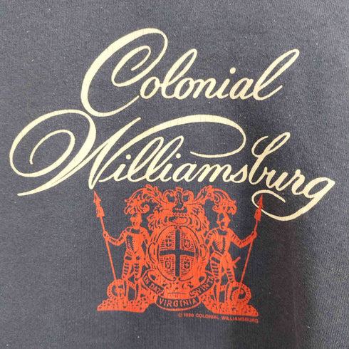 フルーツオブザルーム FRUIT OF THE LOOM 90S HEAVY メキシコ製 COLONIAL WILLIAMSBURG スクリプトロゴ プリント 裏起毛 スウェット コピーライト 1990年製 ビッグサイズ メンズ import:XXL