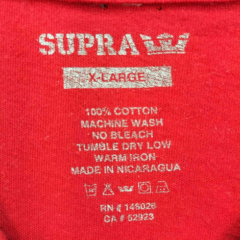 スープラ SUPRA ロゴ プリント ビッグサイズ Tシャツ メンズ import:XL
