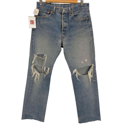 リーバイス Levis 01年製 USA製 553刻印 501 ボタンフライダメージデニムパンツ メンズ 34×33