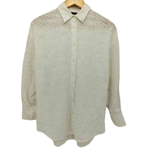ザラ ZARA フラワーデザインレース L/S ブラウス レディース import:XS